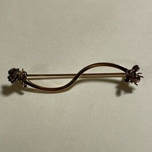 VINTAGE 1/20 12K Gold Filled Bee And Rose Brooch